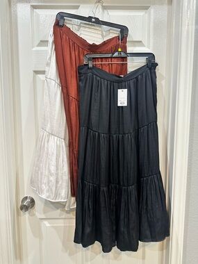 Nine West Bundle ‼️ Set Skirts Women's Tiered Midi Skirt - Black